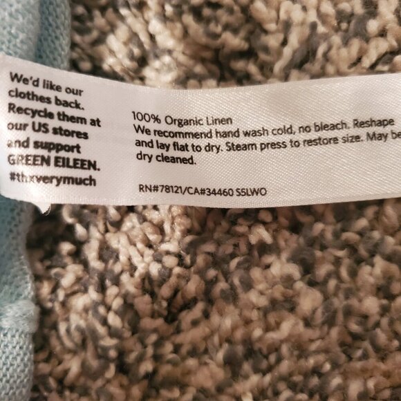 Eileen Fisher Organic Linen Cowl Neck Sweater Light Blue S - Picture 2 of 5